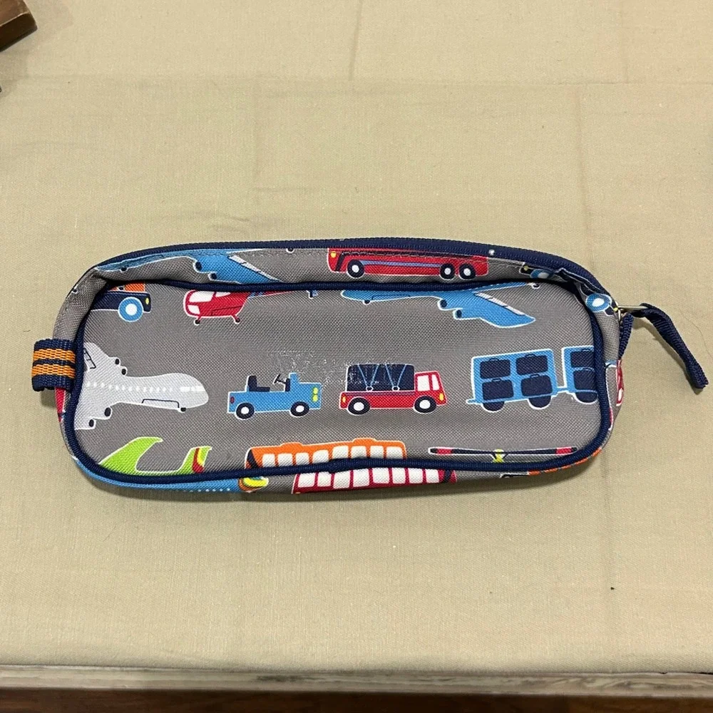 Pottery Barn Kids Mackenzie transportation print backpack and pencil holder‎